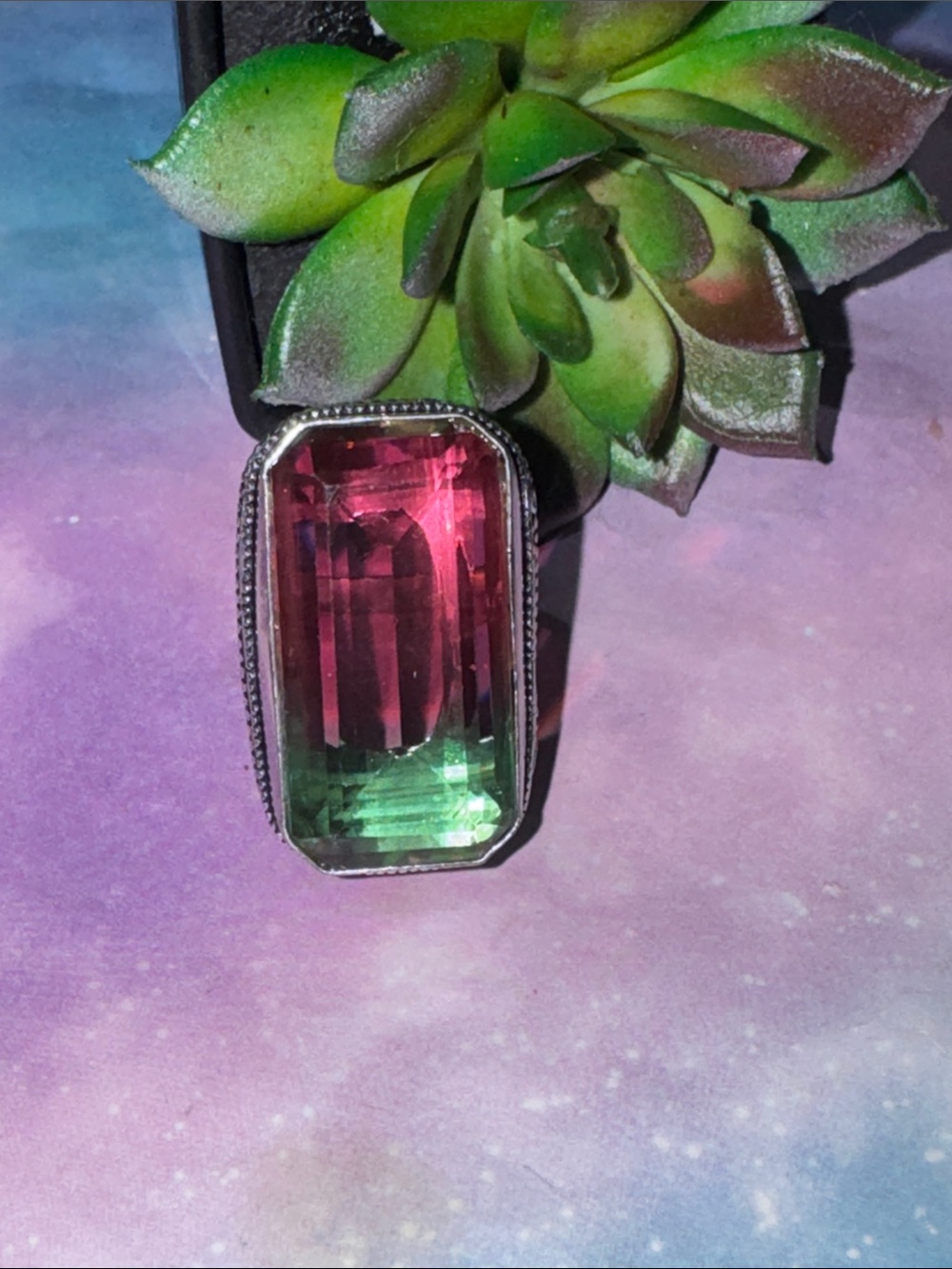 Tourmaline Silver Ring